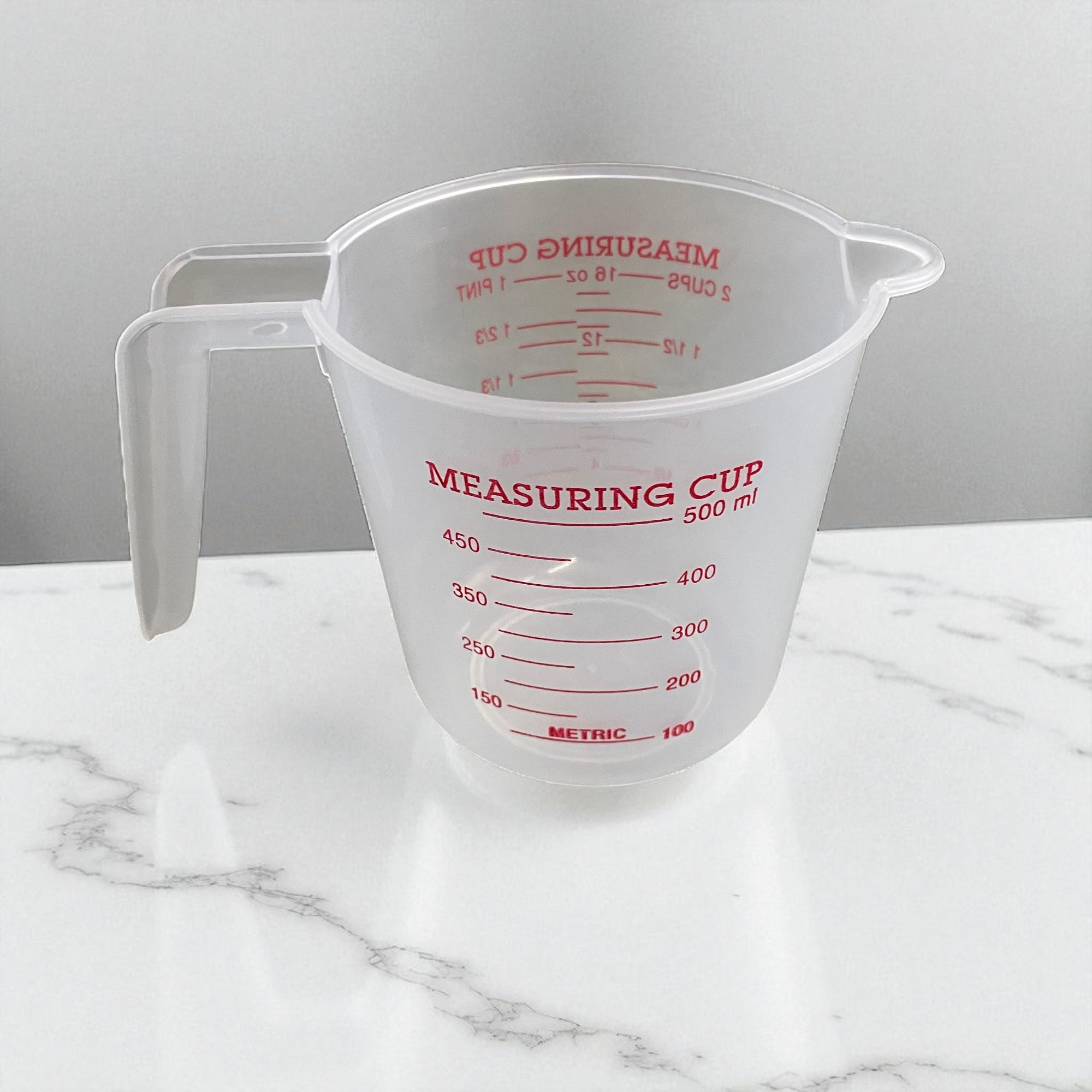 Gambar produk KOLE Gelas Ukur Takaran Plastik Measuring Cup OZ 250ml/500ml/1L 3 PCS - K31
