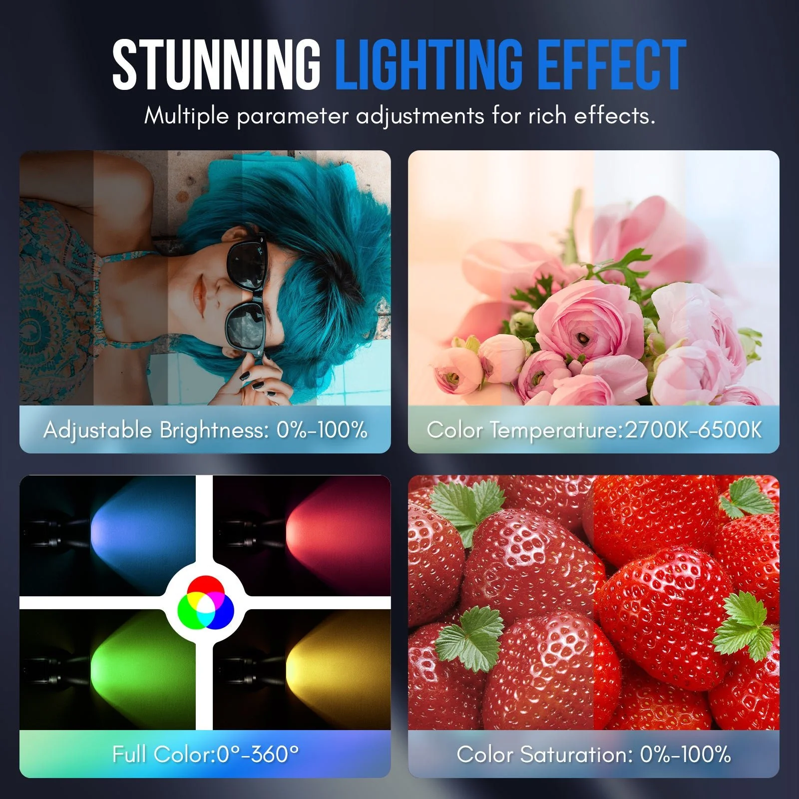 Gambar produk Tolifo Lampu Video LED Portabel RGB COB Video Light 135W 6500K - SK-135FR