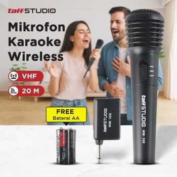 TaffSTUDIO Mikrofon Karaoke Mic Profesional 2 in 1 Wireless Wired - WM-308