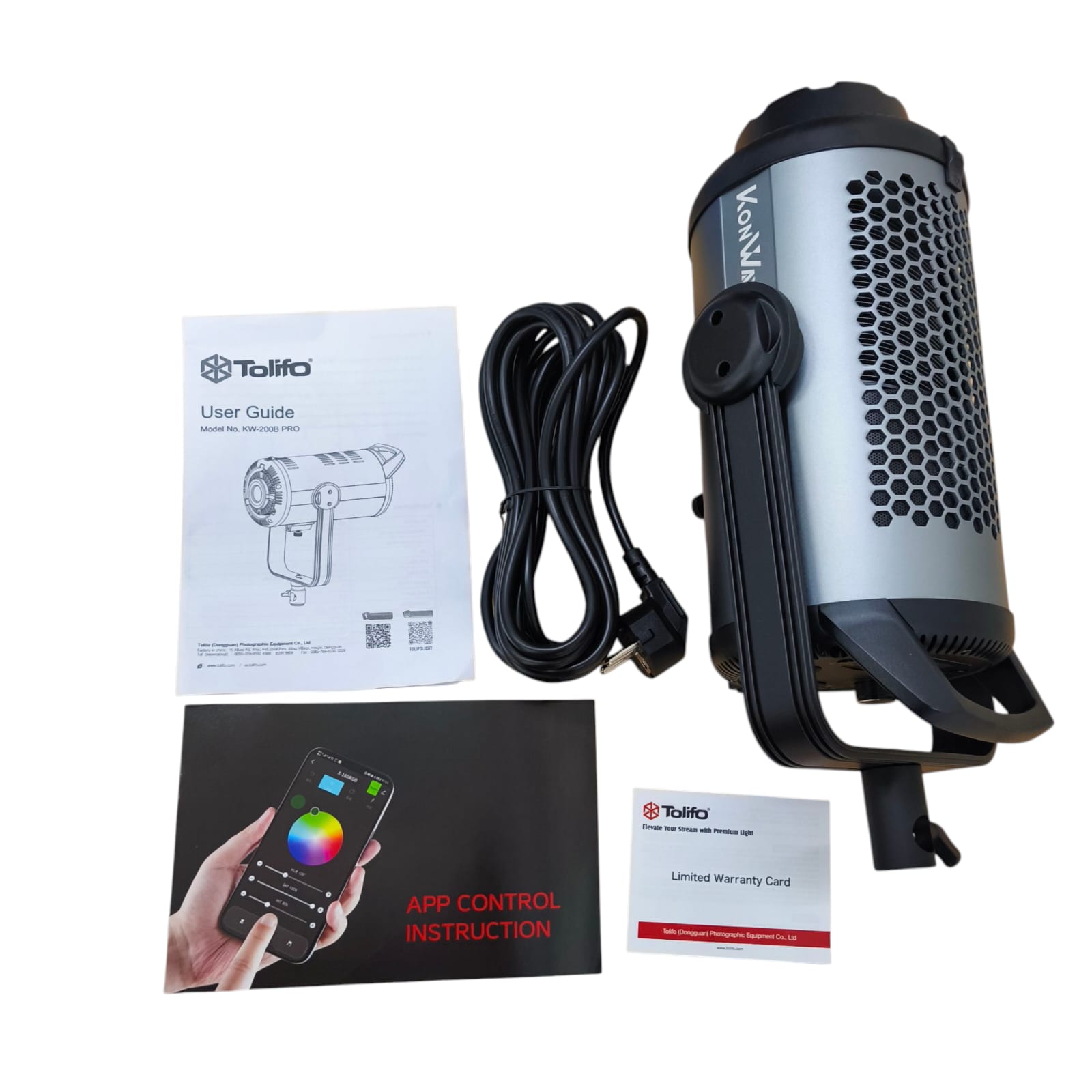 Gambar produk Tolifo Lampu Video LED Bi-Color COB Video Light 200W 2700-6500K 240V - KW-200B PRO