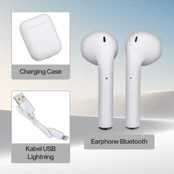 Gambar produk WOJOQ Earphone Bluetooth 5.3 TWS Earbuds HiFi Sound Noise Reduction - i12
