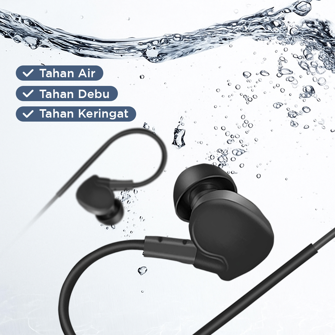 Gambar produk Sport Earphone Stereo Bass Waterproof with Microphone - X6