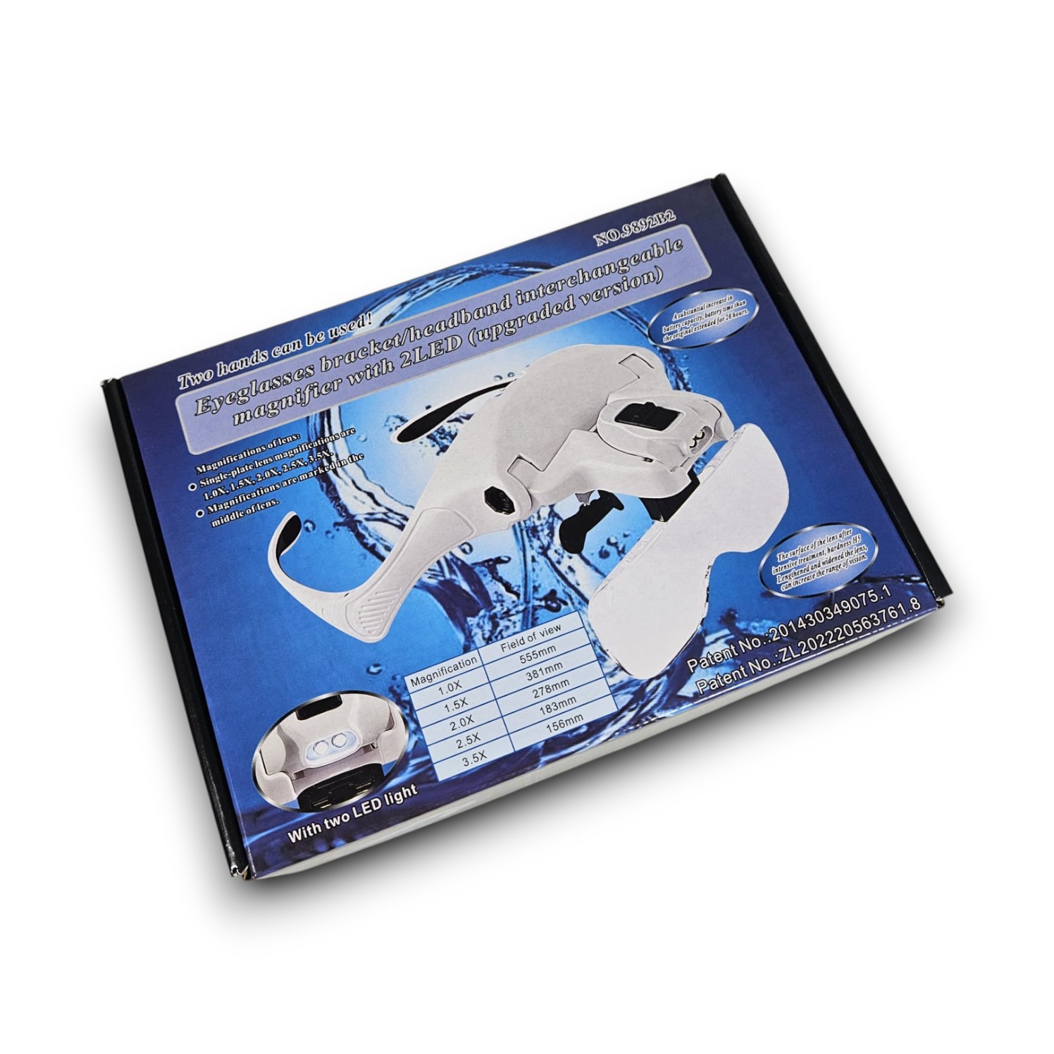 Gambar produk Kaca Pembesar Kacamata Reparasi Jam Magnifier with 2 LED 5 Lens 3.5X - 9892B2