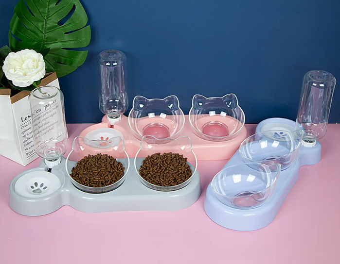 Gambar produk LINQOR Tempat Makan Minum Hewan Pet Feeders Elevated Feeding Drinking - L4