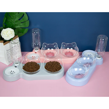 Gambar produk LINQOR Tempat Makan Minum Hewan Pet Feeders Elevated Feeding Drinking - L4