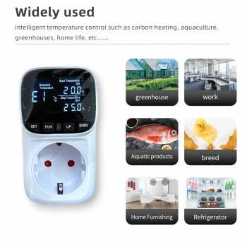 YIERYI Stop Kontak Termometer Digital Timer Programmable EU 16A 230V - TC02 Gambar produk YIERYI Stop Kontak Termometer Digital Timer Programmable EU 16A 230V - TC02