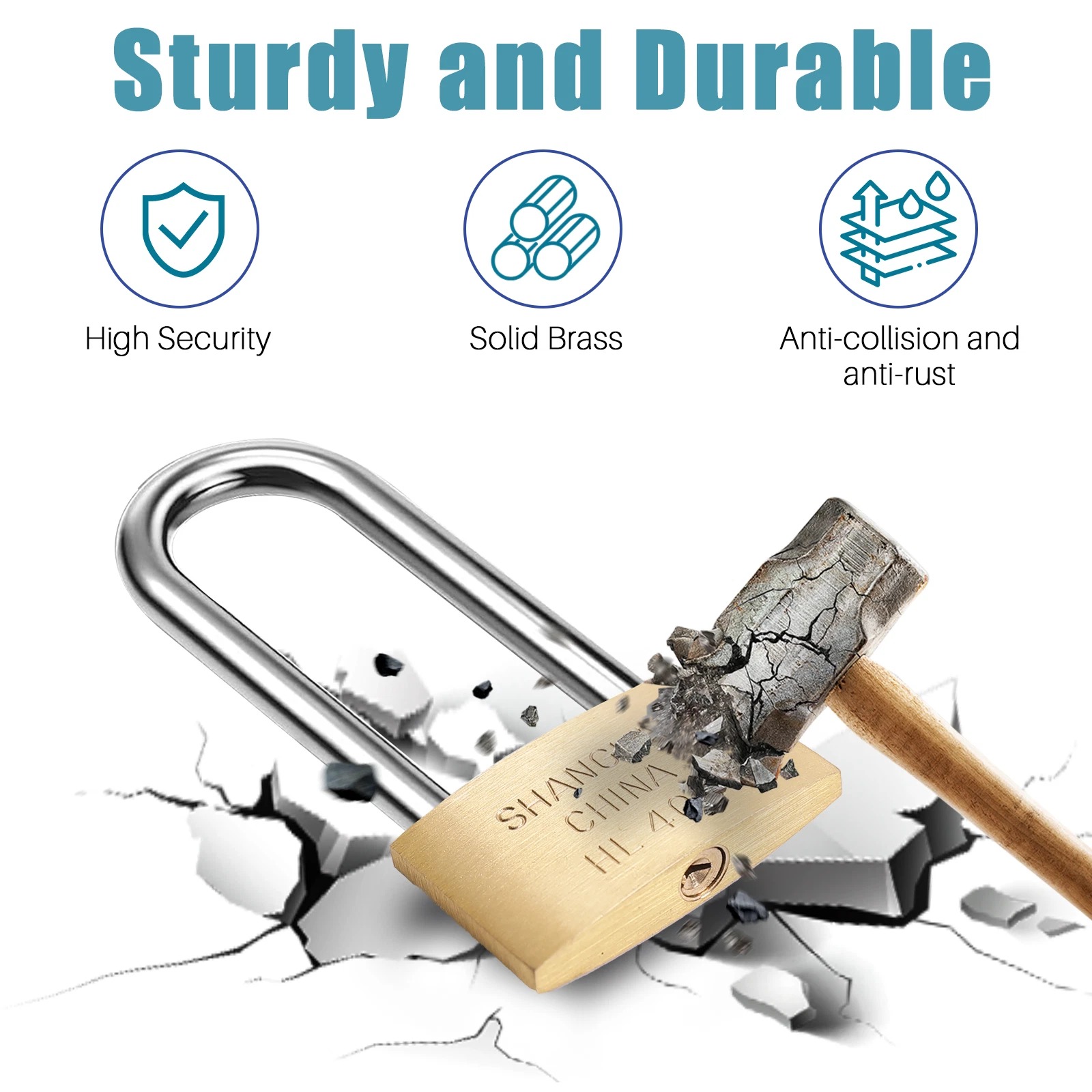 Gambar produk SHXH Gembok Rumah Anti Maling Padlock Copper Lock S - SHX127