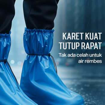 Gambar produk SAFEBET Jas Hujan Sepatu Anti Air Shoes Cover PVC Non Slip XXL 44-45 - YXT01