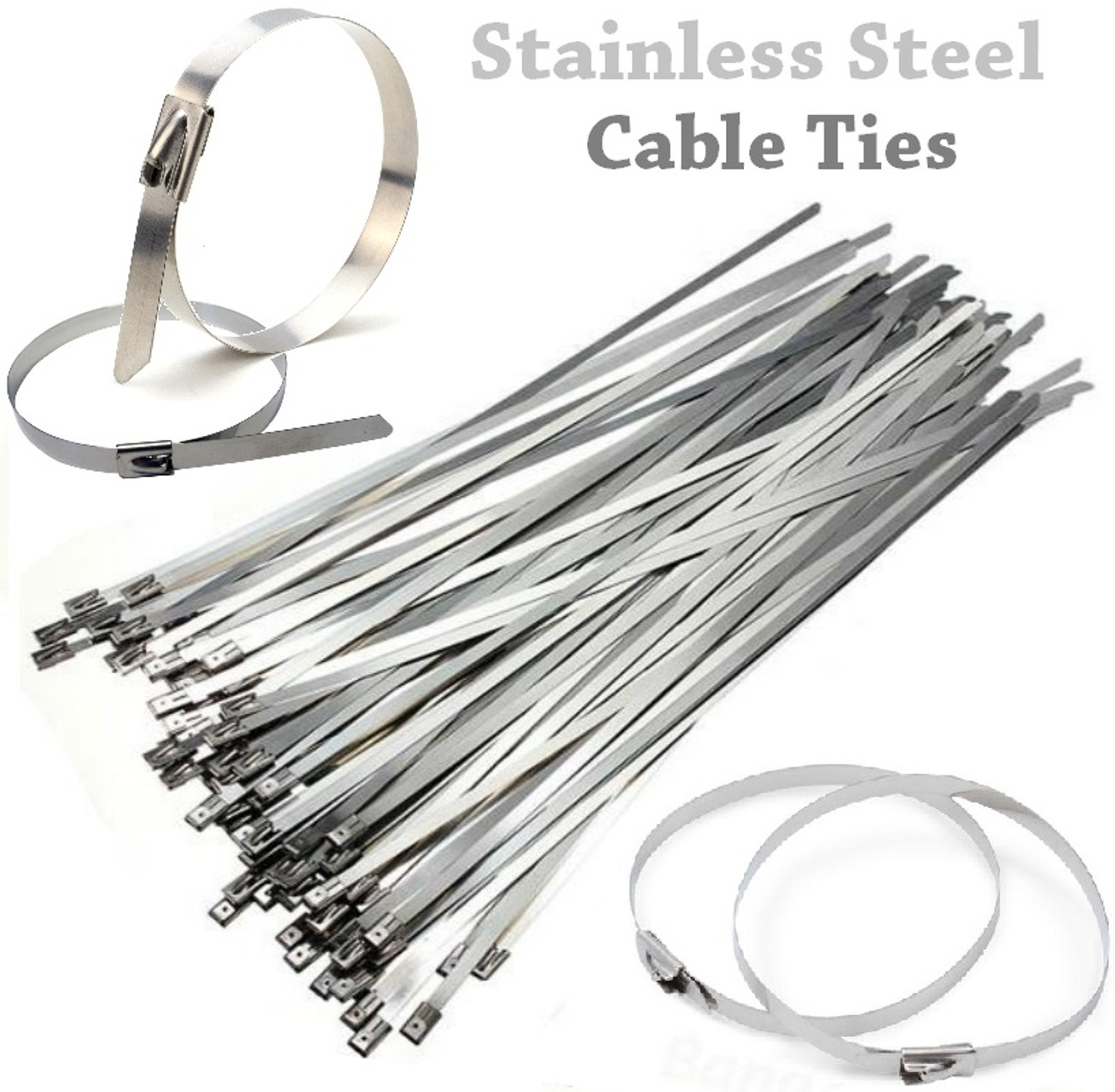 Gambar produk GARGO Kabel Ties Stainless Steel Self Locking Cable Ties 100 PCS 350mm - GRG