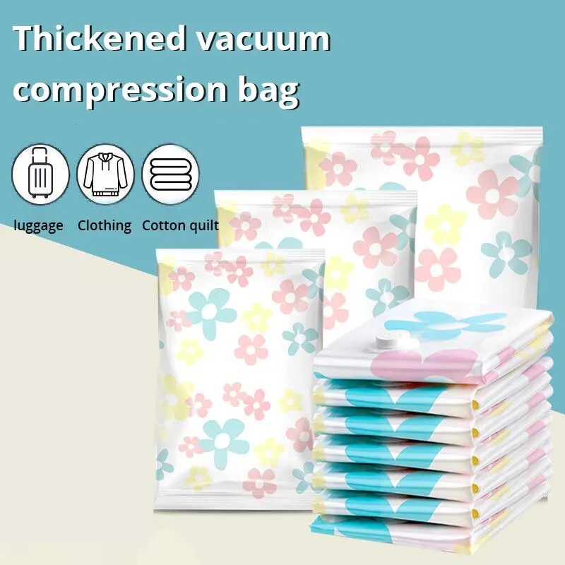 Gambar produk TRIPACK Kantong Plastik Vakum Pakaian Multifungsi Hand Roll 40x60cm Flowers - THR-10