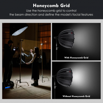 Gambar produk TOLIFO Softbox Parabolik Octagonal Honeycomb Quick Released 90cm - TL90