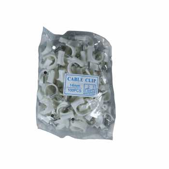 Gambar produk Taffware Klip Kabel Cable Clip Round Wire Management Electrical 100PCS 14mm - YQ801