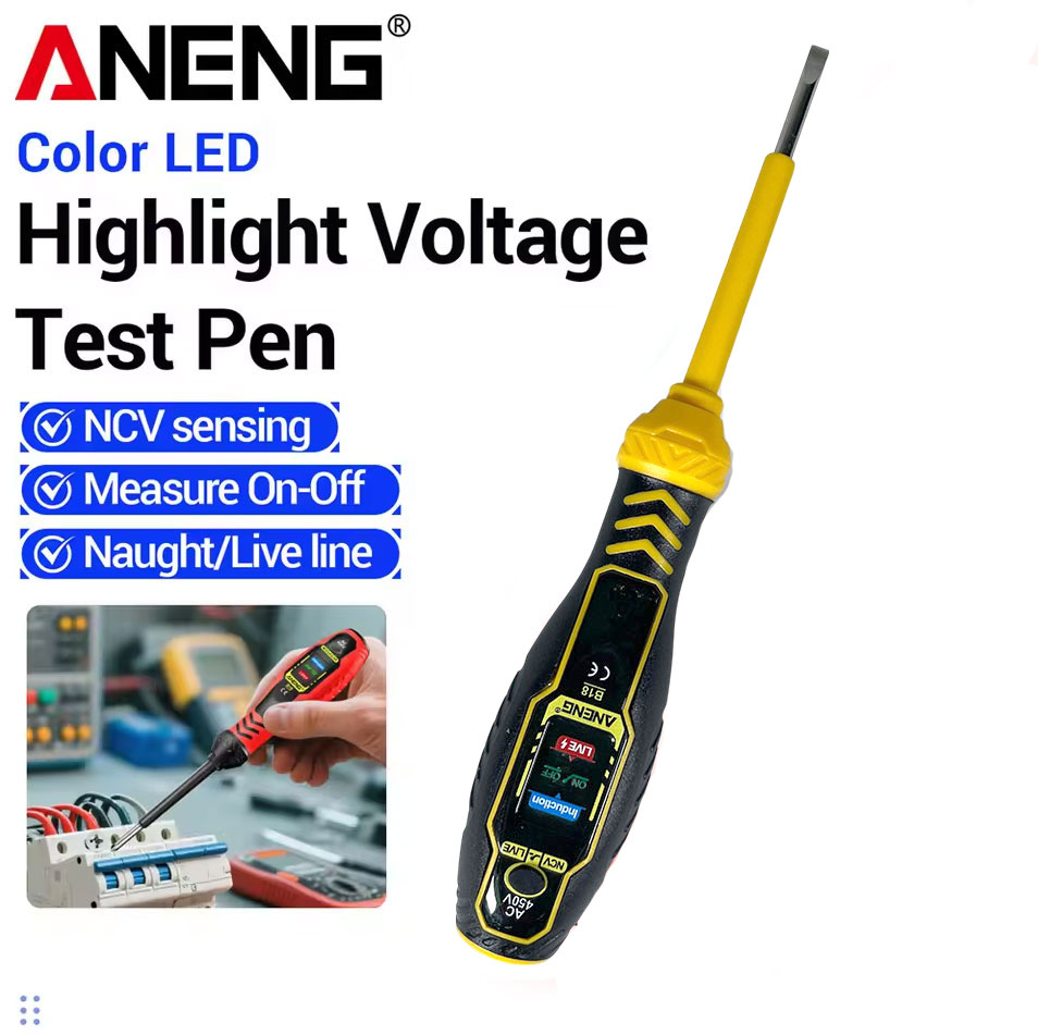 ANENG Obeng Tespen Tester Pen Highlight Voltage With 3 Indicator Obeng Minus - B18 Gambar produk ANENG Obeng Tespen Tester Pen Highlight Voltage With 3 Indicator Obeng Minus - B18