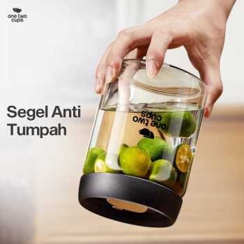 Gambar produk One Two Cups Toples Kaca Penyimpanan Biji Kopi Vacuum Sealed Lid 900ml - SE41