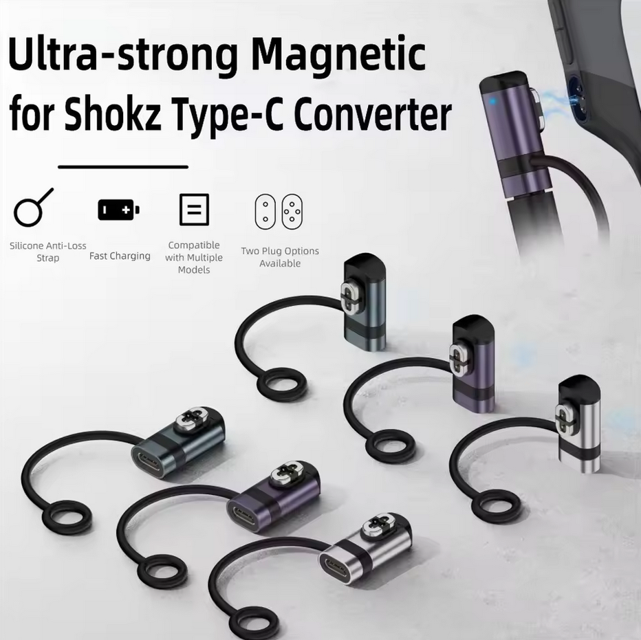 Gambar produk HUXUAN Charger Magnetik USB Type C for Shokz Bone Conduction Earphone 2 Pin - HX11