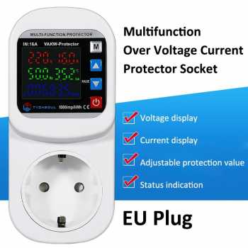 Gambar produk TYZHSOUL Stop Kontak Pelindung Voltase Arus Socket Protector 16A 230V - F3KA