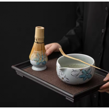 Gambar produk WONTIVE Matcha Set Chawan Chasen Stand Chashaku Ceramic 500ml 4 PCS - CZ6