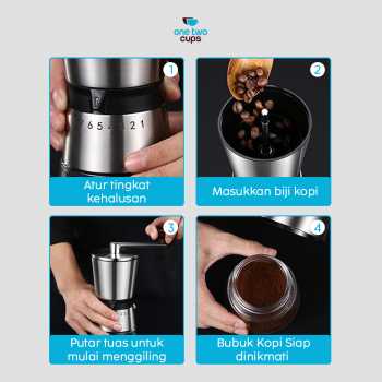 Gambar produk One Two Cups Alat Penggiling Kopi Manual Coffee Grinder 8 Gear - HY8