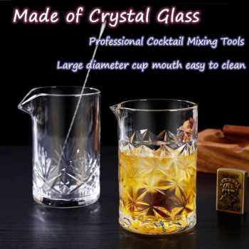 Gambar produk VISKI Gelas Mixer Bartender Cocktail Mixing Shaker Glass 700ml Ice Flower - GC011