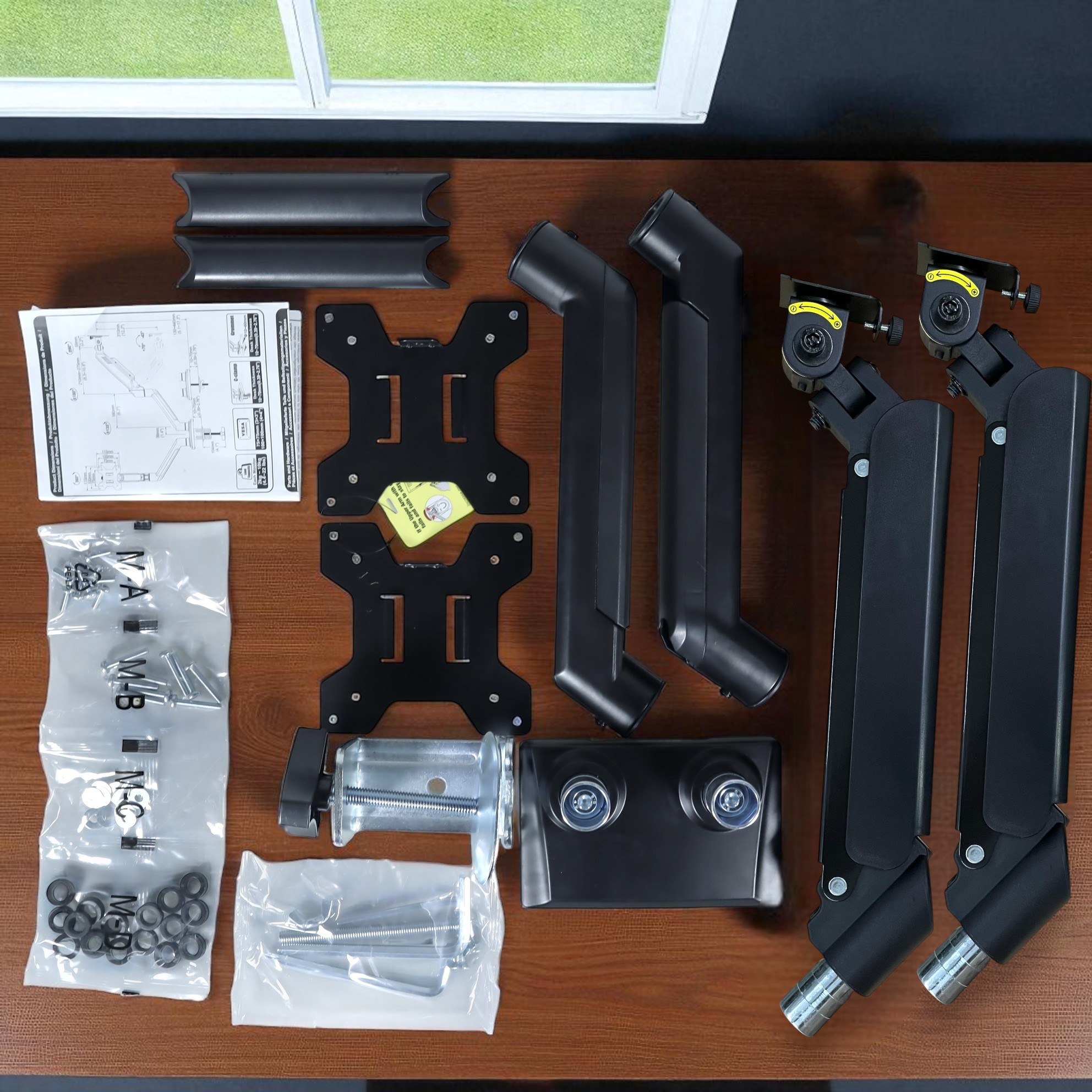 Gambar produk S-HAN Bracket Monitor Table Mount Dual Arm VESA 100x100 13-32 Inch - CX02