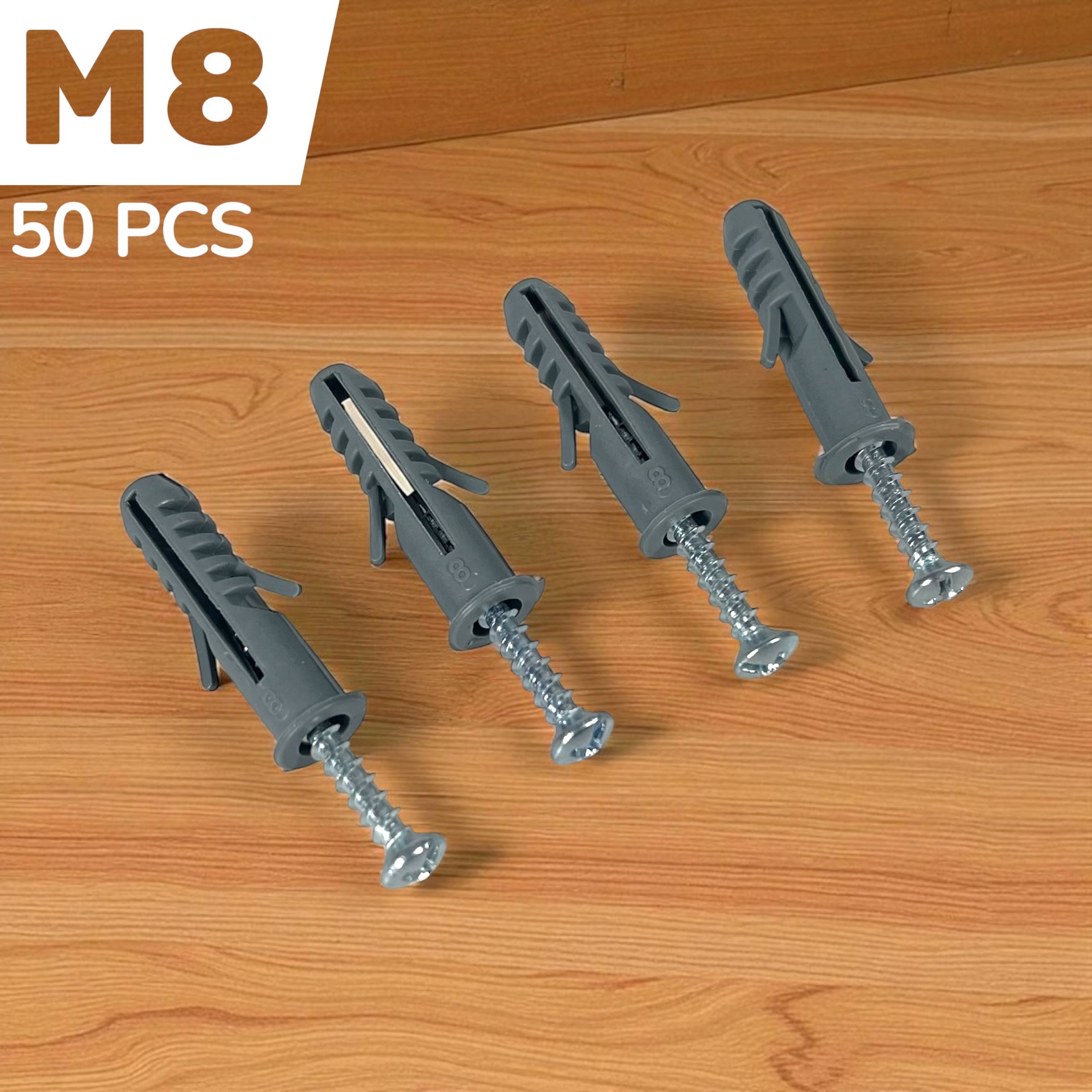 Gambar produk Taffware Expansion Screw Pipe Nylon Wall Anchors Packed Tube with Nail M8