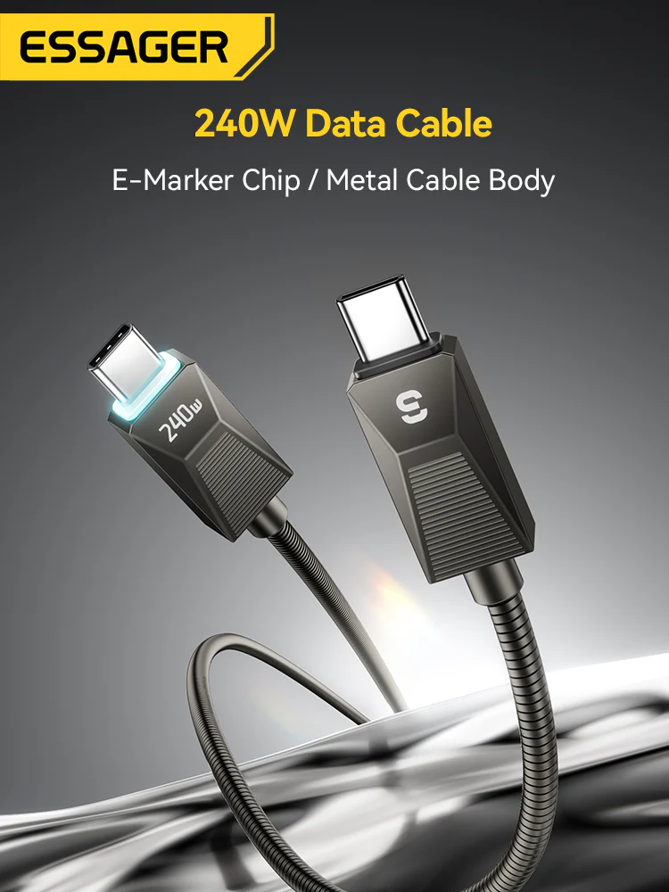 Gambar produk ESSAGER Kabel Data USB Type C Multifungsi Fast Charging 240W 1M - EXCTT3-SB0A-Z