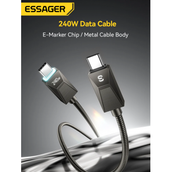 Gambar produk ESSAGER Kabel Data USB Type C Multifungsi Fast Charging 240W 1M - EXCTT3-SB0A-Z