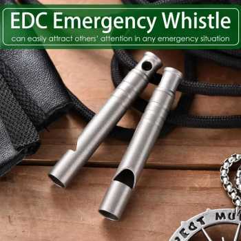 Gambar produk Jelembar Peluit Darurat Survival Outdoor Titanium Whistle - INU170