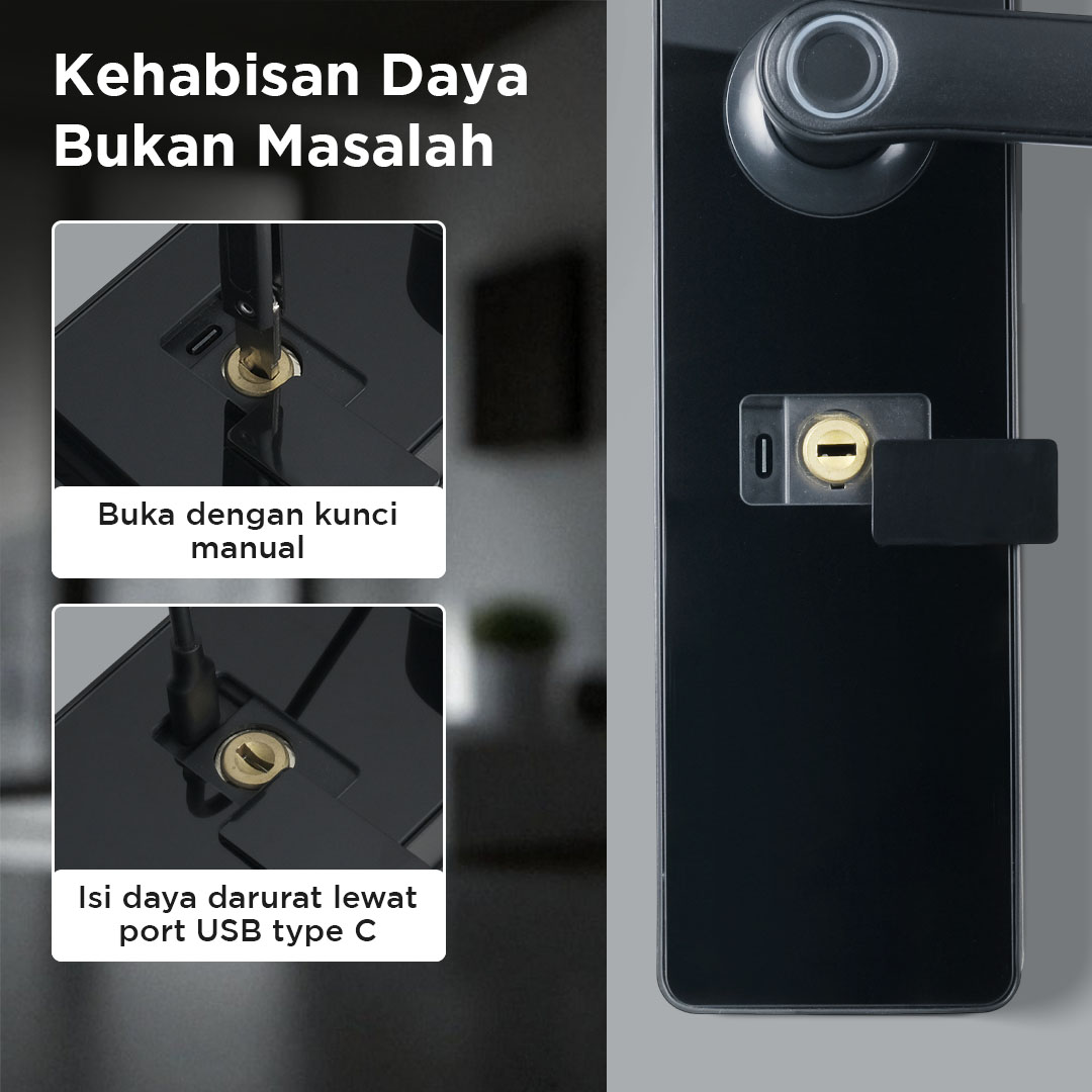 Tropernic Smart Door Lock Fingerprint Password Card RFID Alarm - A8F Gambar produk Tropernic Smart Door Lock Fingerprint Password Card RFID Alarm - A8F