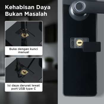 Tropernic Smart Door Lock Fingerprint Password Card RFID Alarm - A8F Gambar produk Tropernic Smart Door Lock Fingerprint Password Card RFID Alarm - A8F