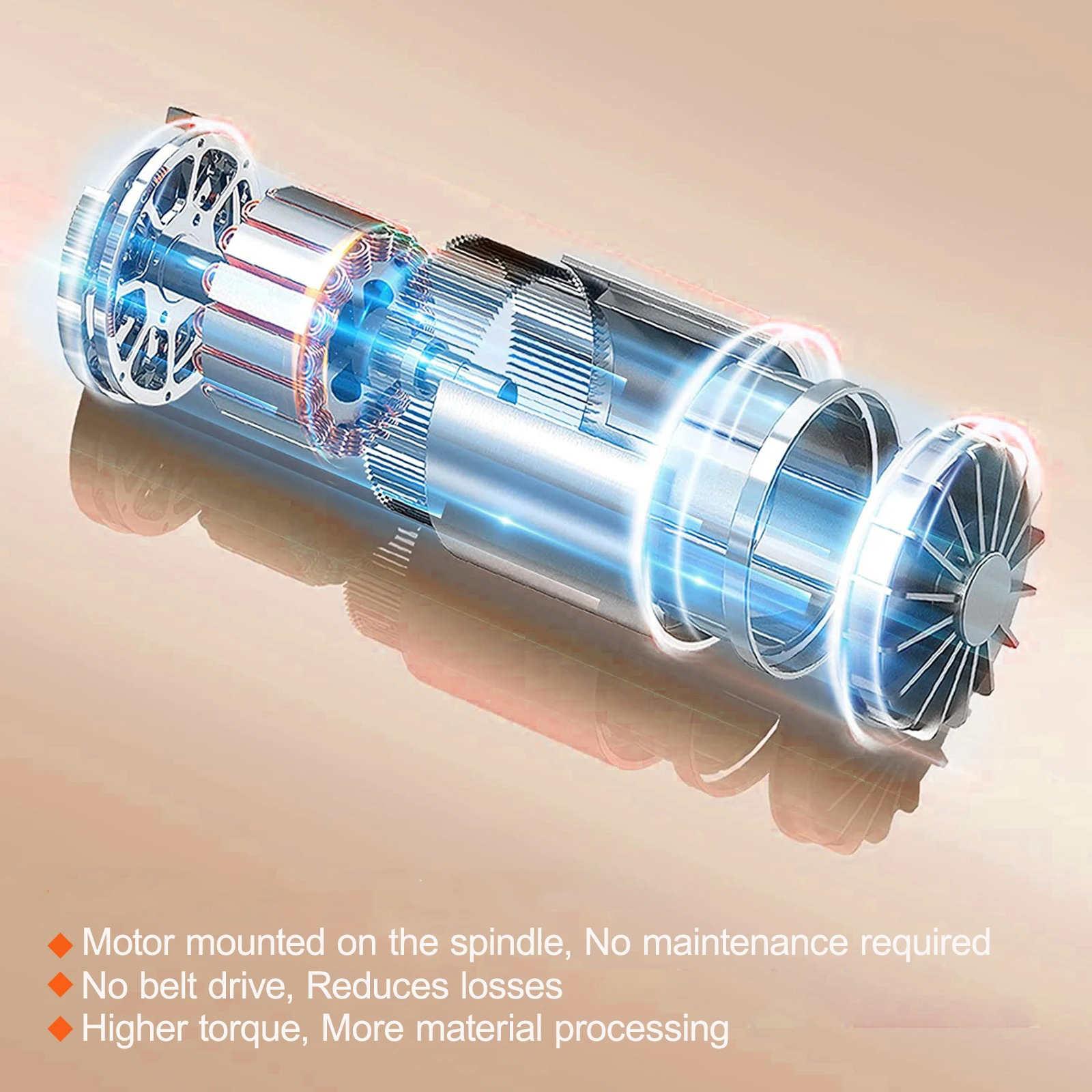 Gambar produk VEVOR Mesin Bubut Mini Lathe Beads Woodworking 2500RPM 450mm 1250W - MX-S450