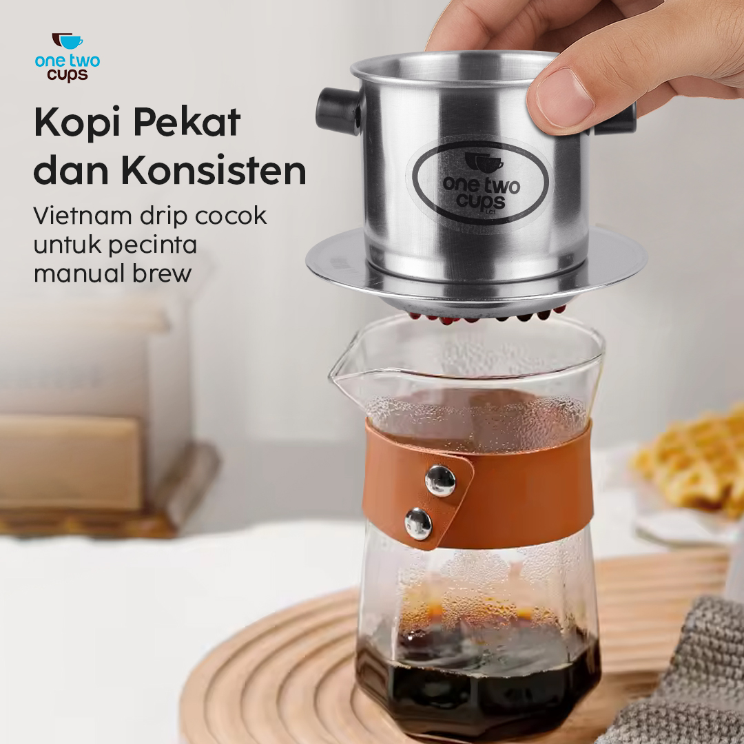 Gambar produk One Two Cups Vietnam Drip Coffee Filter Pot Saringan Kopi 120ml 7Q - ON-7Q
