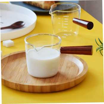 Gambar produk MIKIO Gelas Takar Kopi Espresso Shot Measuring Cup Wooden Handle 180ml - MK-18