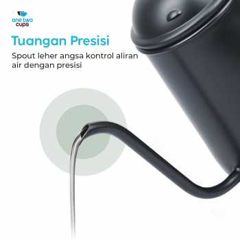 One Two Cups Teko Kopi Leher Angsa Pour Over Kettle Stainless Steel 650ml - HS4011 Gambar produk One Two Cups Teko Kopi Leher Angsa Pour Over Kettle Stainless Steel 650ml - HS4011