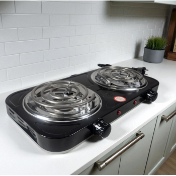 Gambar produk IPAN Kompor Listrik 2 Tungku Adjustable 5 Gear Coil Hot Plate 2000W - JX-2020B