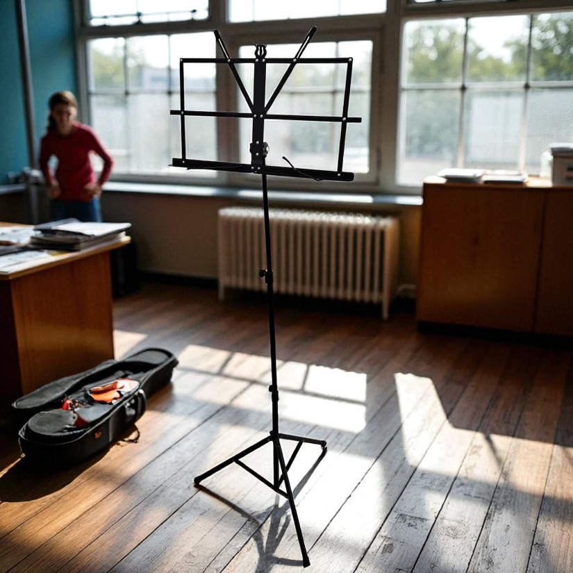 Gambar produk Ammoon Tripod Stand Partitur Sheet Musik Orchestra Adjustable 1.2m - P-01