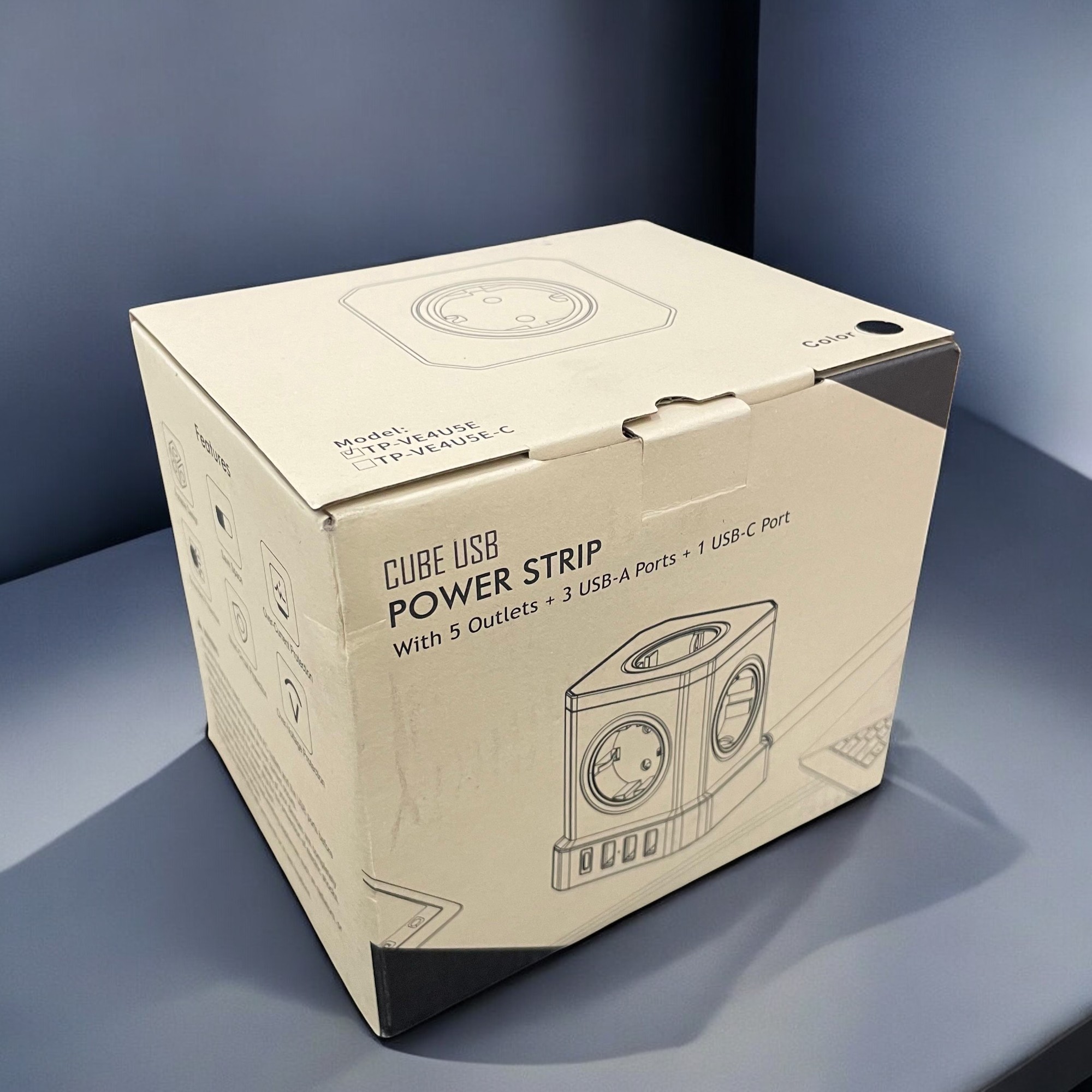 Gambar produk KOOSLA Stop Kontak 5 Lubang AC USB Port EU Plug Powercube 4000W - TP-VE4U5E