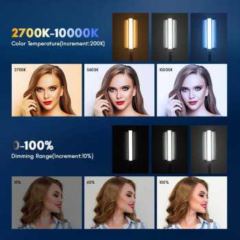 Gambar produk Tolifo Lampu LED RGB Studio Fill Light Stick 2700-10000K 4400mAh 60W - ST-60RGB