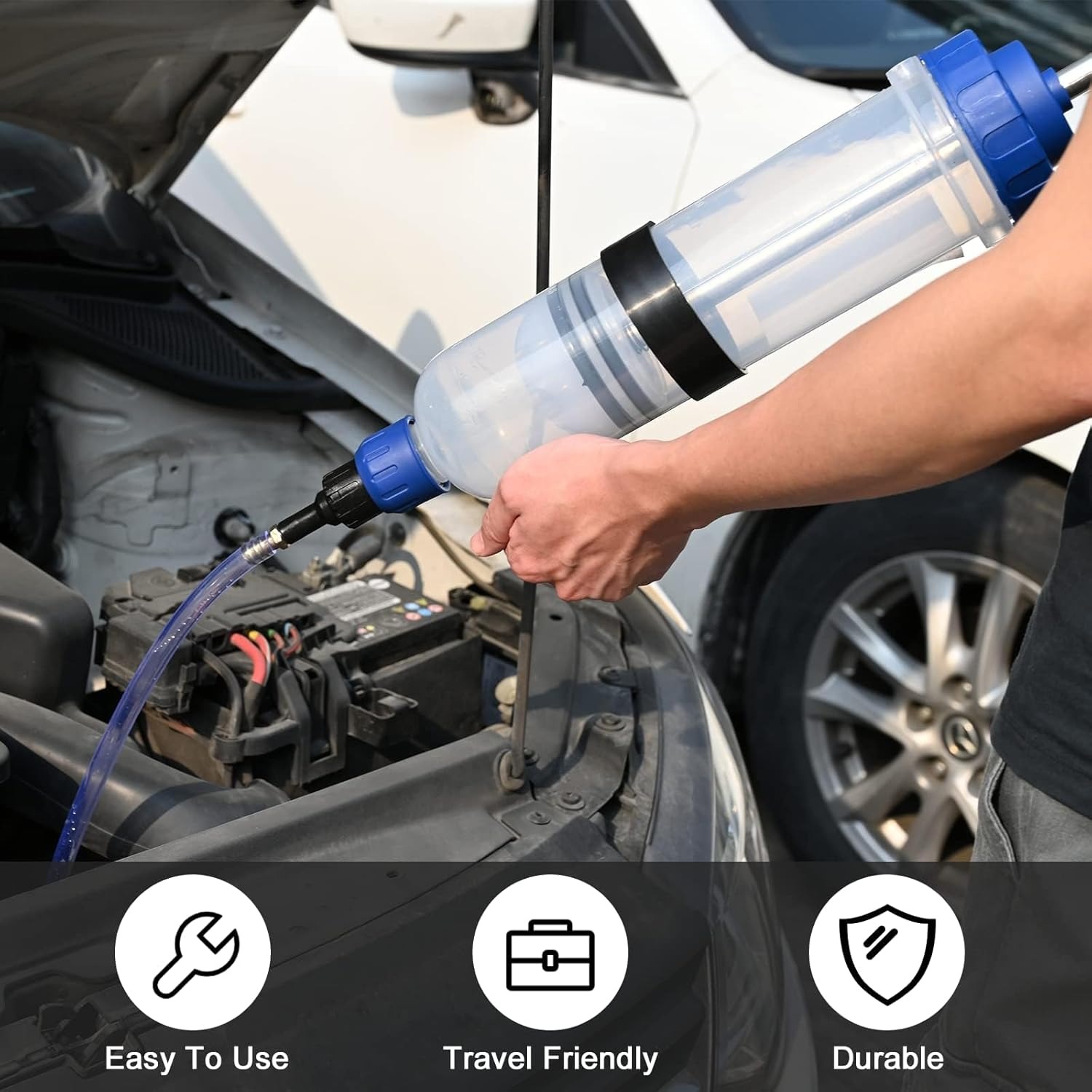 Gambar produk NarzrIe Pompa Tangan Transfer Oli Bensin Mobil Oil Extractor 1.5L - NC03
