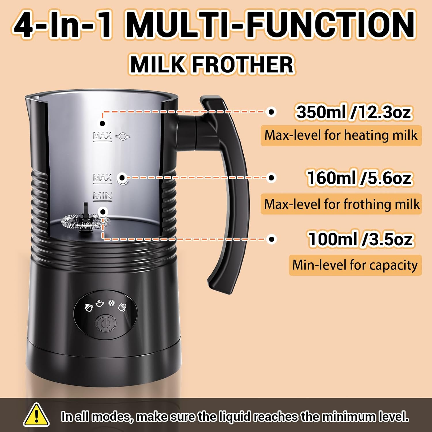 Gambar produk FMA Automatic Electric Milk Frother Stainless Steel 4in1 350ml 400W - FG-M05B