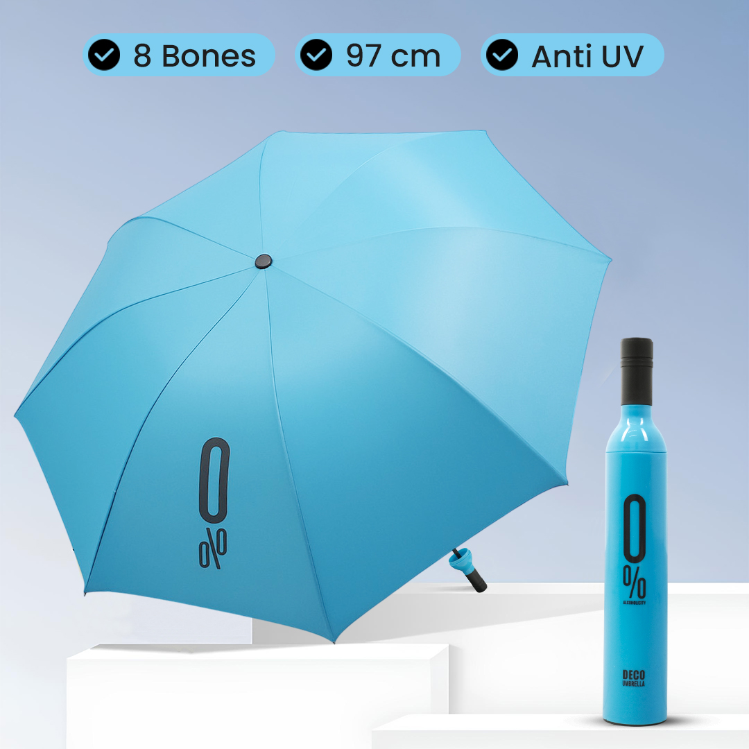 Gambar produk Deco Payung Lipat Buka Tutup Manual Desain Botol Wine Anti UV 97cm - YS06