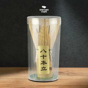 Gambar produk One Two Cups Chasen Bamboo Matcha Whisk Pengaduk Teh Jepang 76 Tangkai - 7276