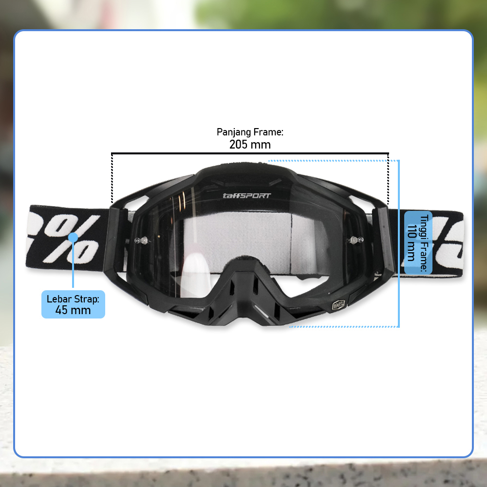 Gambar produk TaffSPORT Kacamata Helm Motor Goggles UV400 Protection Windproof Clear - UV400