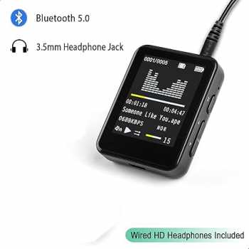 Gambar produk LOSHITOO MP3 Digital Audio Player Walkman MP4 Bluetooth 5.0 1.77 Inch - MP3-A7