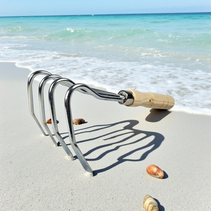 Gambar produk ZIPE Alat Cangkul Tangan Clam Digger 4 Teeth Heavy Duty Carbon Steel - Z4T