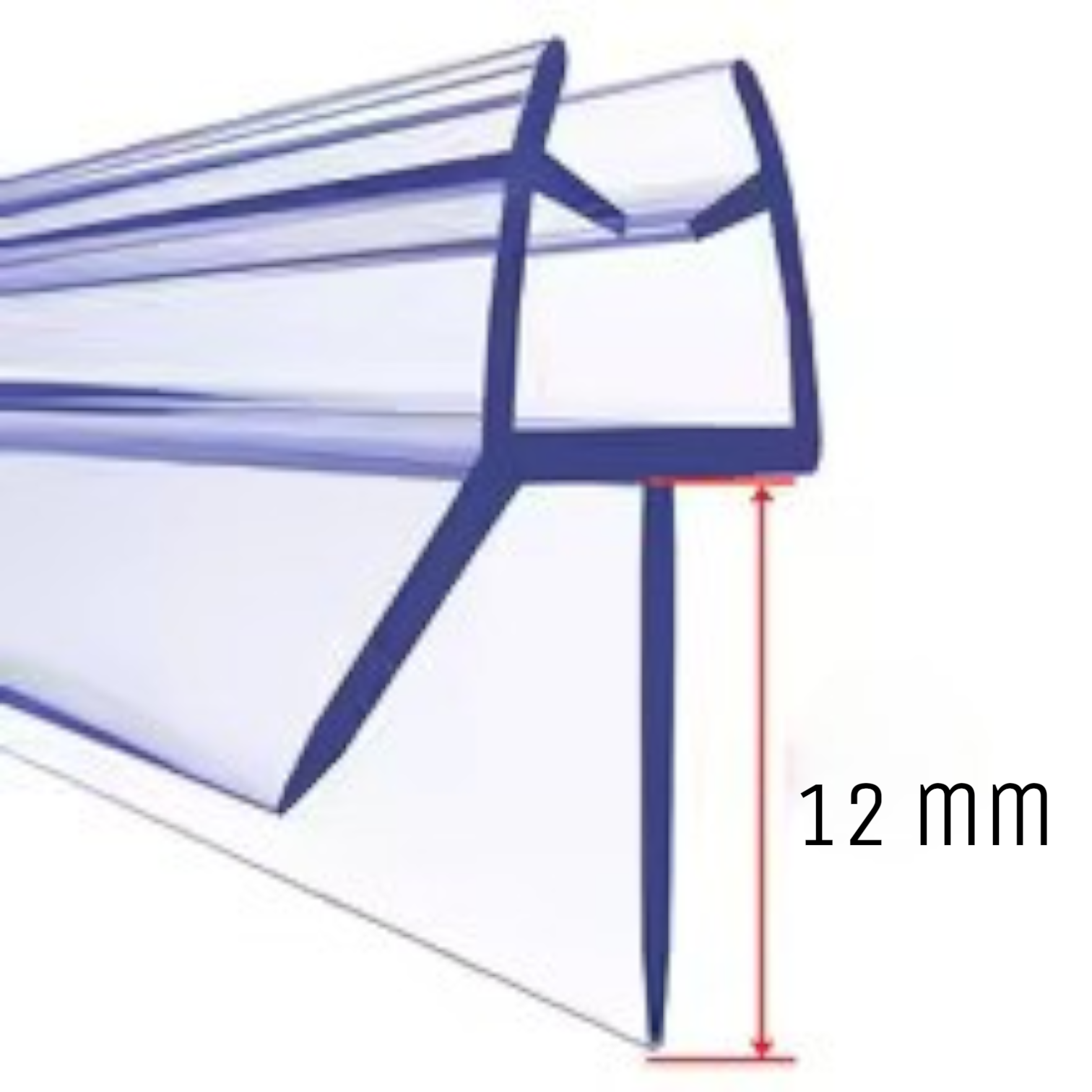 Gambar produk Villy Seal Strip Penutup Celah Pintu Kaca Kamar Mandi Tebal 4-6mm 50cm 12mm - V50
