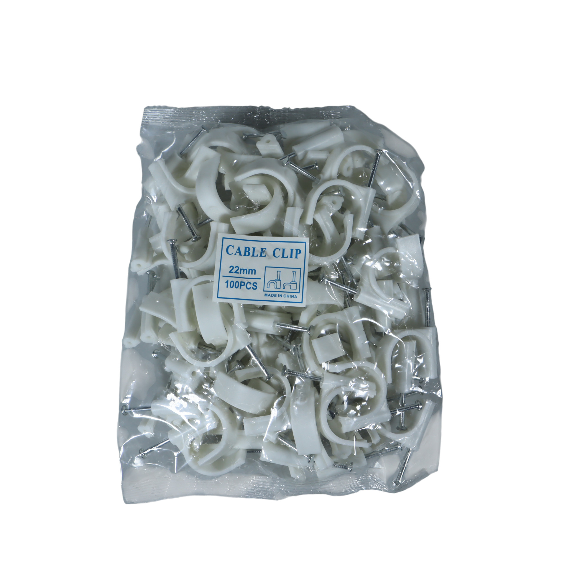 Gambar produk Taffware Klip Kabel Cable Clip Round Wire Management Electrical 100PCS 22mm - YQ801