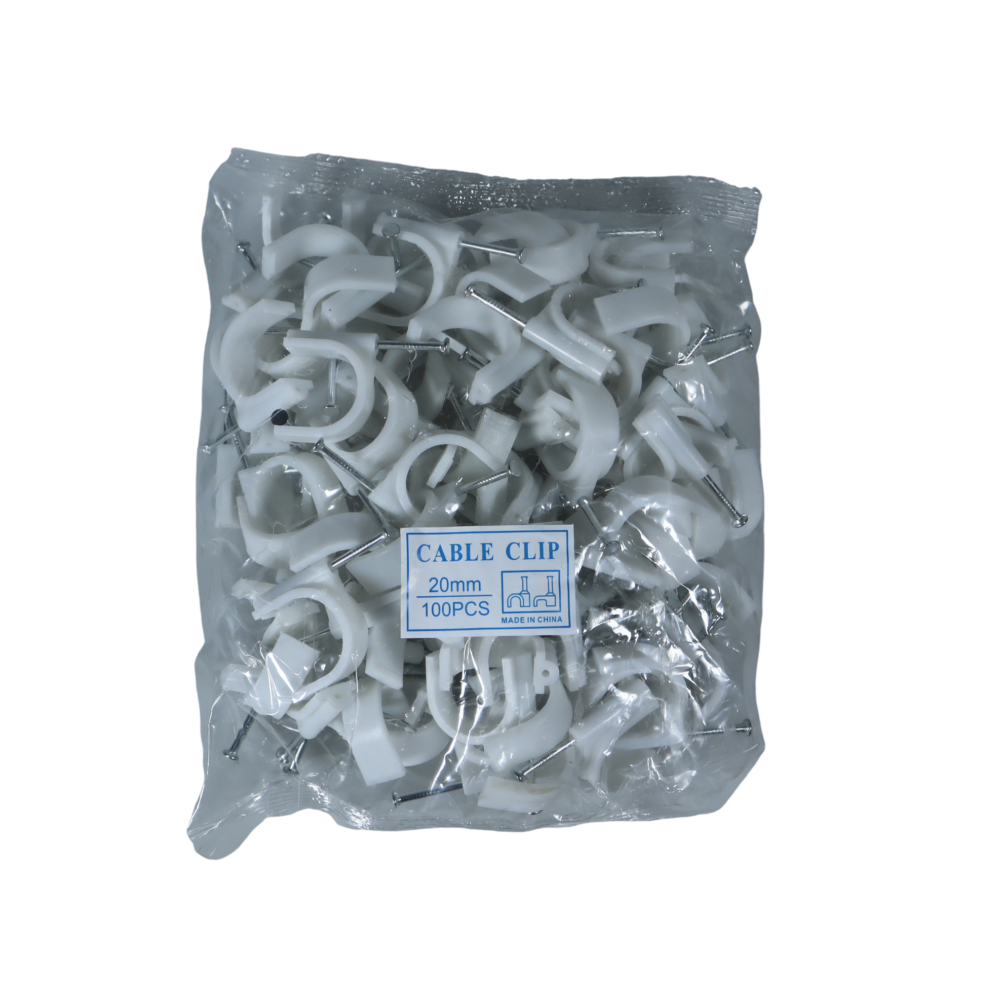 Gambar produk Taffware Klip Kabel Cable Clip Round Wire Management Electrical 100PCS 20mm - YQ801