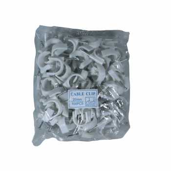 Gambar produk Taffware Klip Kabel Cable Clip Round Wire Management Electrical 100PCS 20mm - YQ801