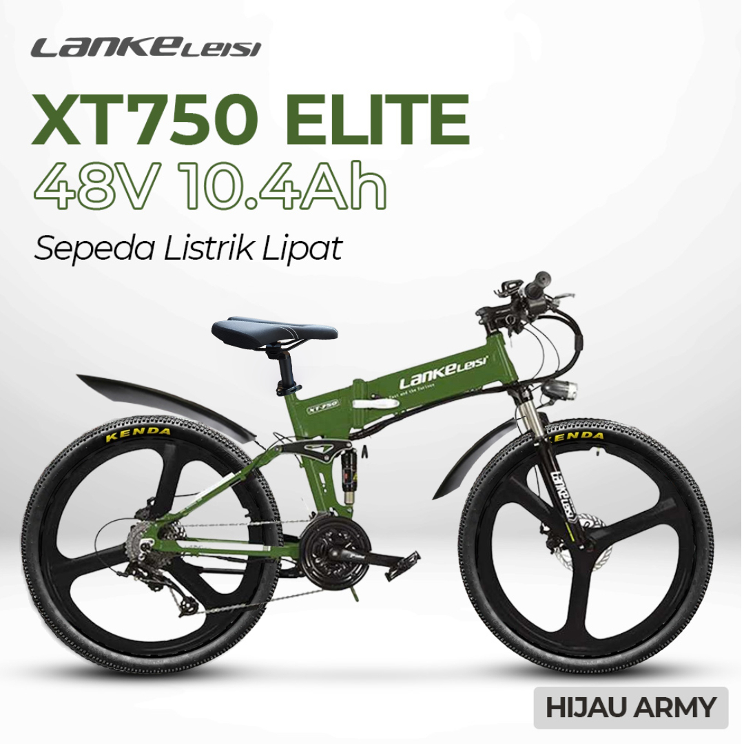Gambar produk Lankeleisi Sepeda Listrik Lipat Folding Bike Elite Version 48V 10.4Ah - XT750